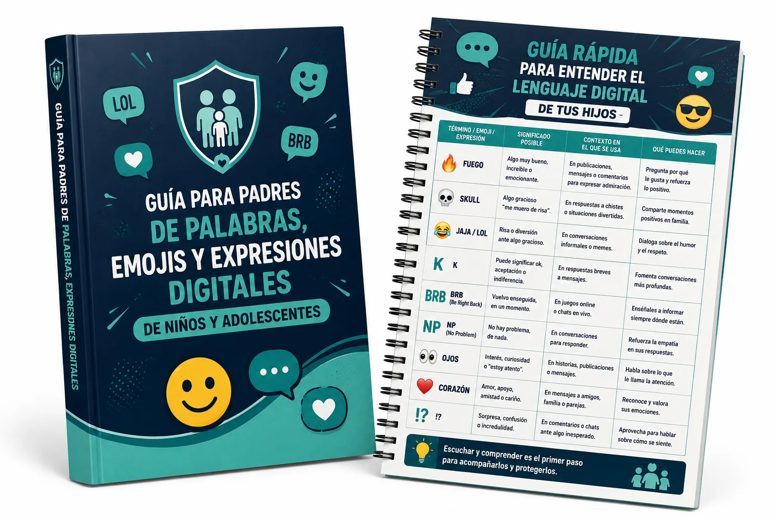 Mockup del bono 3: Guía para Padres de Palabras, Emojis y Expresiones Digitales de Niños y Adolescentes